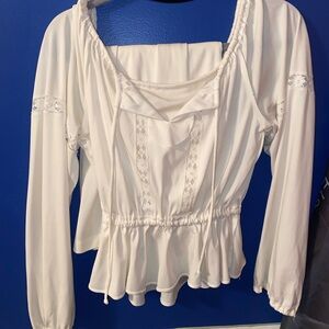 Vintage 1970s off- White Women's Top and skirt